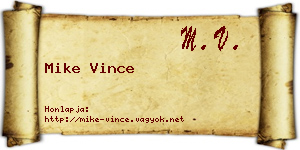Mike Vince névjegykártya